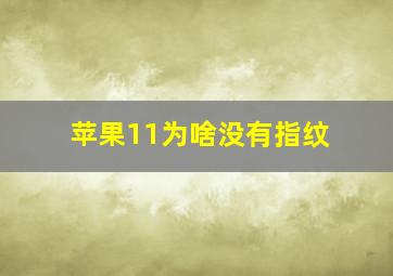 苹果11为啥没有指纹