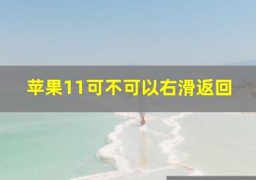 苹果11可不可以右滑返回