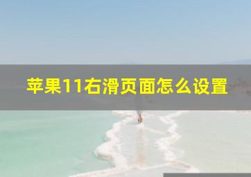 苹果11右滑页面怎么设置