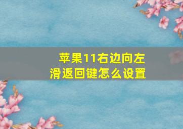 苹果11右边向左滑返回键怎么设置