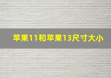 苹果11和苹果13尺寸大小