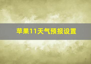 苹果11天气预报设置