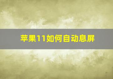 苹果11如何自动息屏