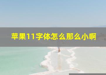 苹果11字体怎么那么小啊