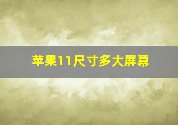 苹果11尺寸多大屏幕