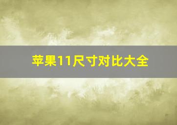 苹果11尺寸对比大全