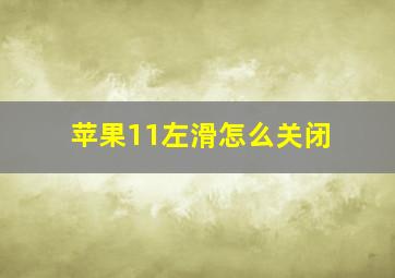 苹果11左滑怎么关闭