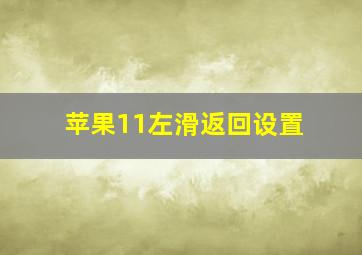 苹果11左滑返回设置