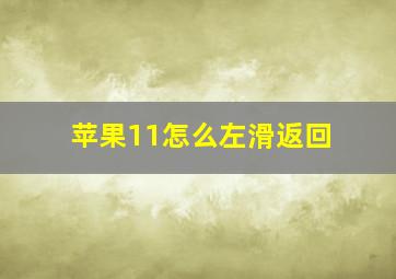 苹果11怎么左滑返回