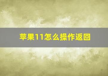 苹果11怎么操作返回