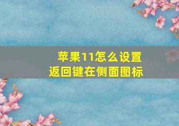 苹果11怎么设置返回键在侧面图标