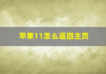 苹果11怎么返回主页