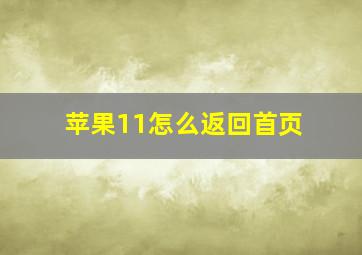 苹果11怎么返回首页