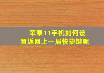 苹果11手机如何设置返回上一层快捷键呢