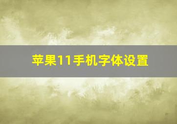 苹果11手机字体设置