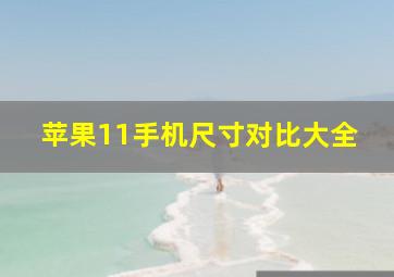 苹果11手机尺寸对比大全