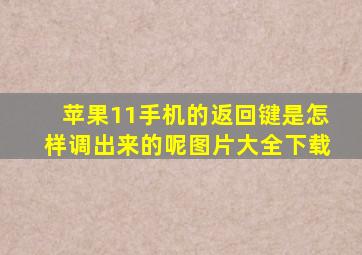 苹果11手机的返回键是怎样调出来的呢图片大全下载