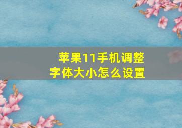 苹果11手机调整字体大小怎么设置