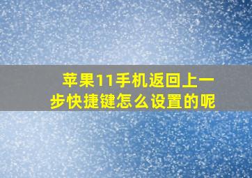 苹果11手机返回上一步快捷键怎么设置的呢