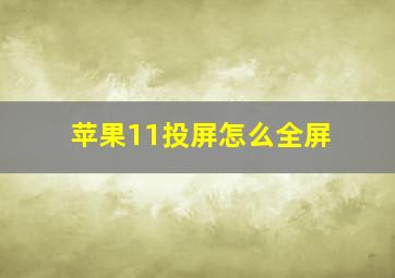 苹果11投屏怎么全屏