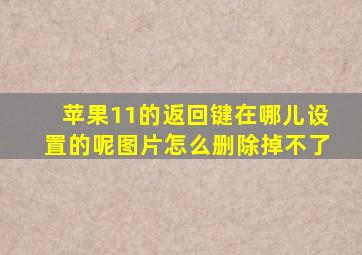 苹果11的返回键在哪儿设置的呢图片怎么删除掉不了