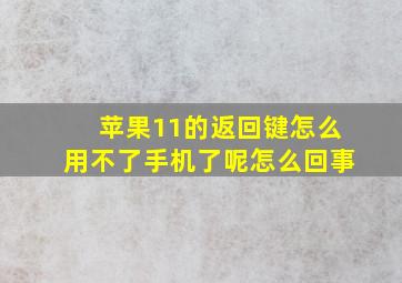 苹果11的返回键怎么用不了手机了呢怎么回事