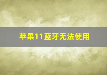 苹果11蓝牙无法使用