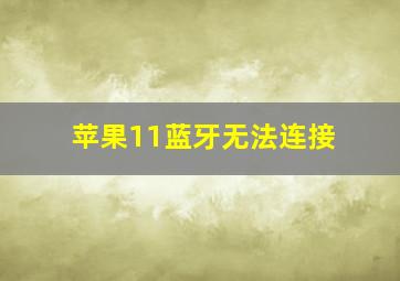 苹果11蓝牙无法连接