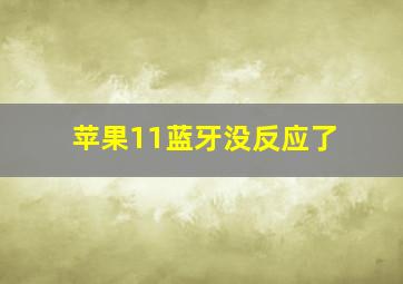 苹果11蓝牙没反应了