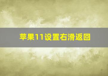 苹果11设置右滑返回