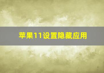 苹果11设置隐藏应用