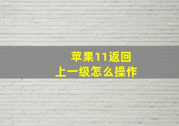 苹果11返回上一级怎么操作