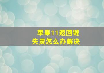 苹果11返回键失灵怎么办解决