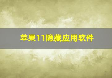 苹果11隐藏应用软件