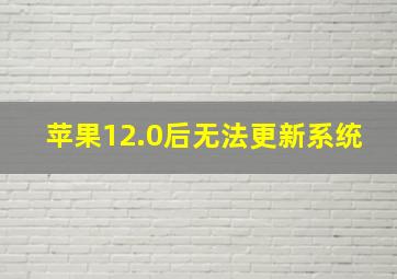 苹果12.0后无法更新系统