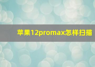 苹果12promax怎样扫描