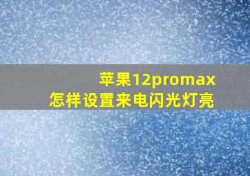 苹果12promax怎样设置来电闪光灯亮