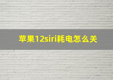 苹果12siri耗电怎么关