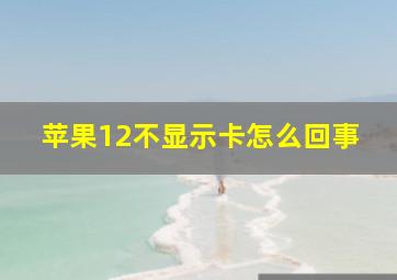 苹果12不显示卡怎么回事