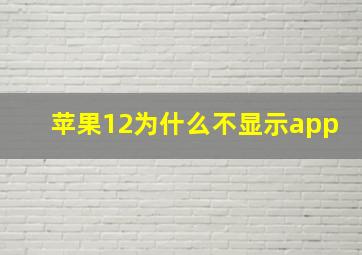 苹果12为什么不显示app