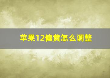 苹果12偏黄怎么调整