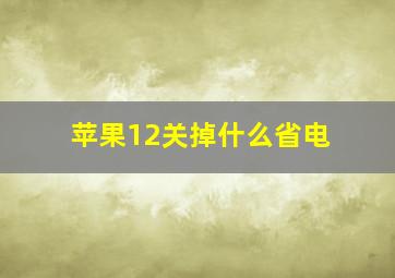 苹果12关掉什么省电