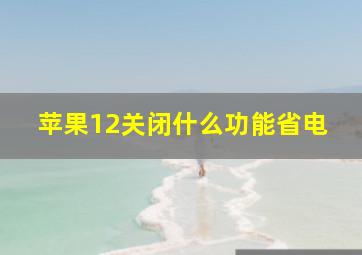 苹果12关闭什么功能省电