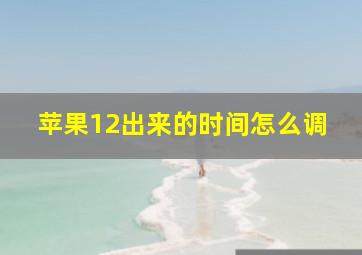 苹果12出来的时间怎么调