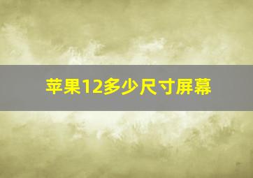 苹果12多少尺寸屏幕