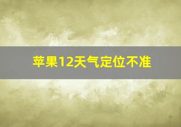 苹果12天气定位不准