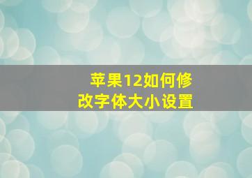 苹果12如何修改字体大小设置