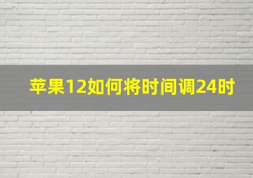 苹果12如何将时间调24时