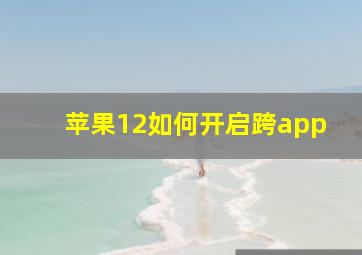 苹果12如何开启跨app