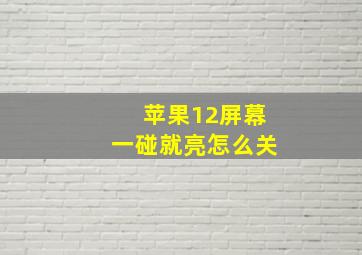 苹果12屏幕一碰就亮怎么关